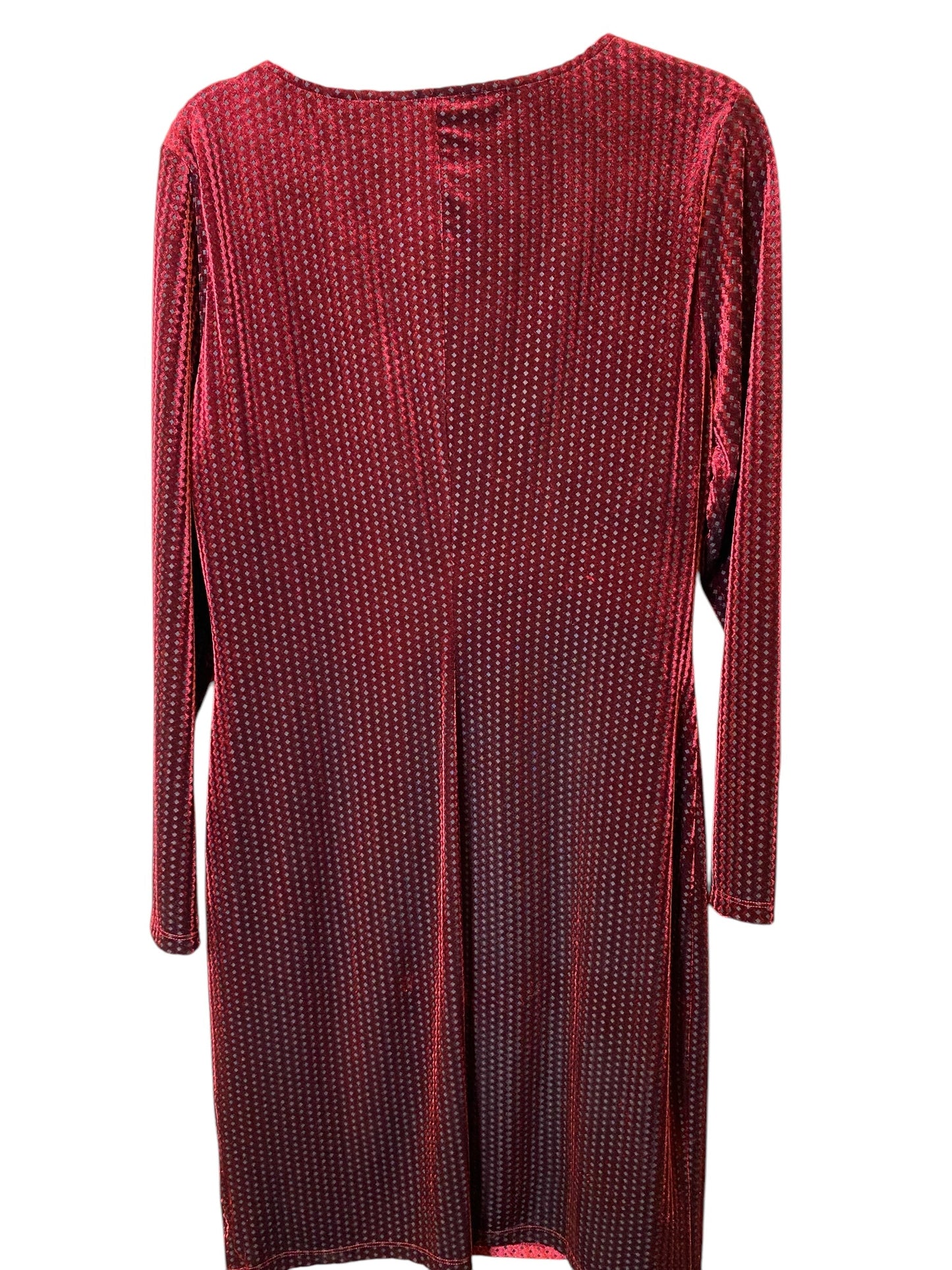 Dress Casual Midi By Tahari By Arthur Levine In Black & Red, Size: L