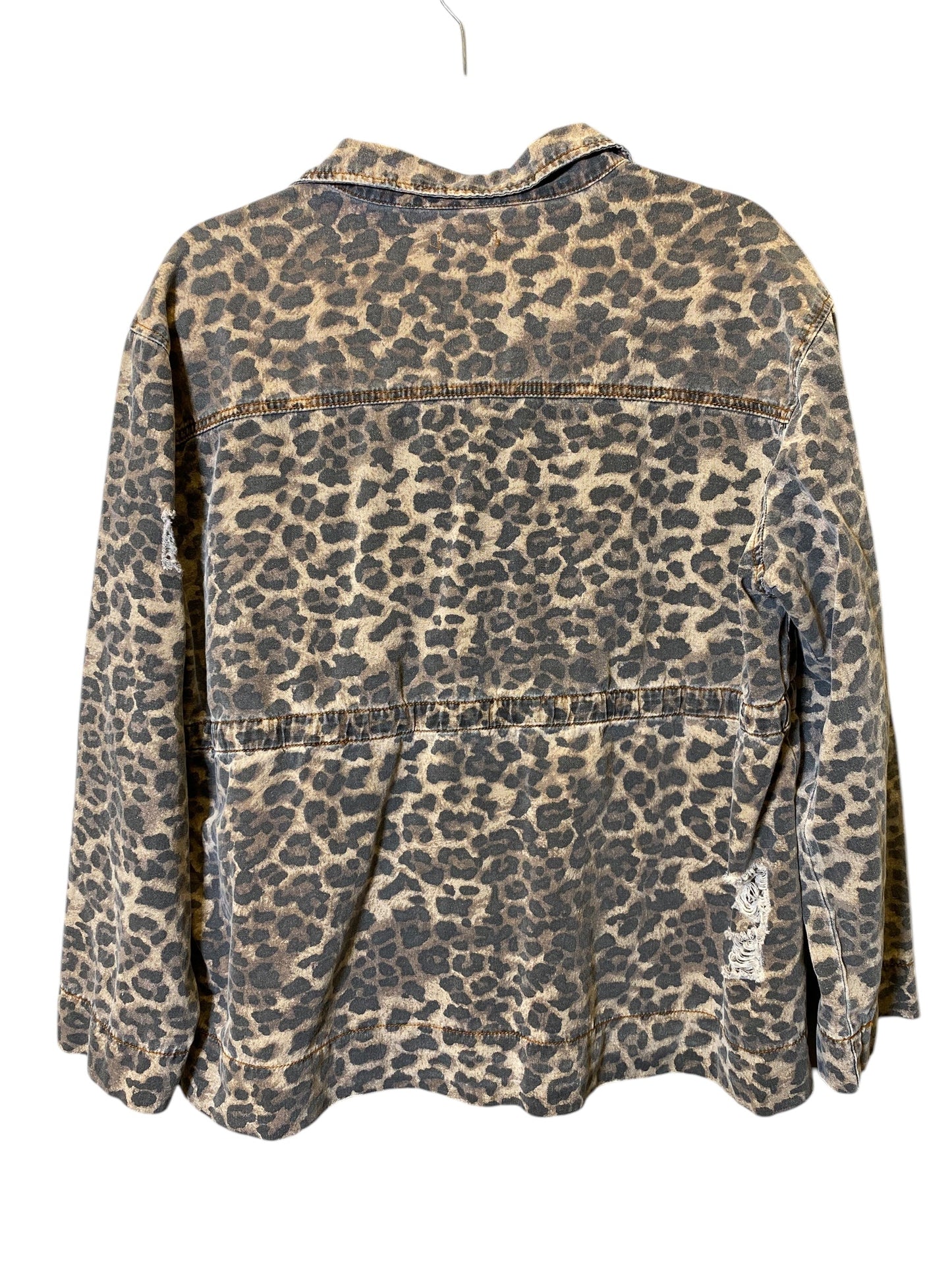 Jacket Shirt By Pol In Animal Print, Size: L