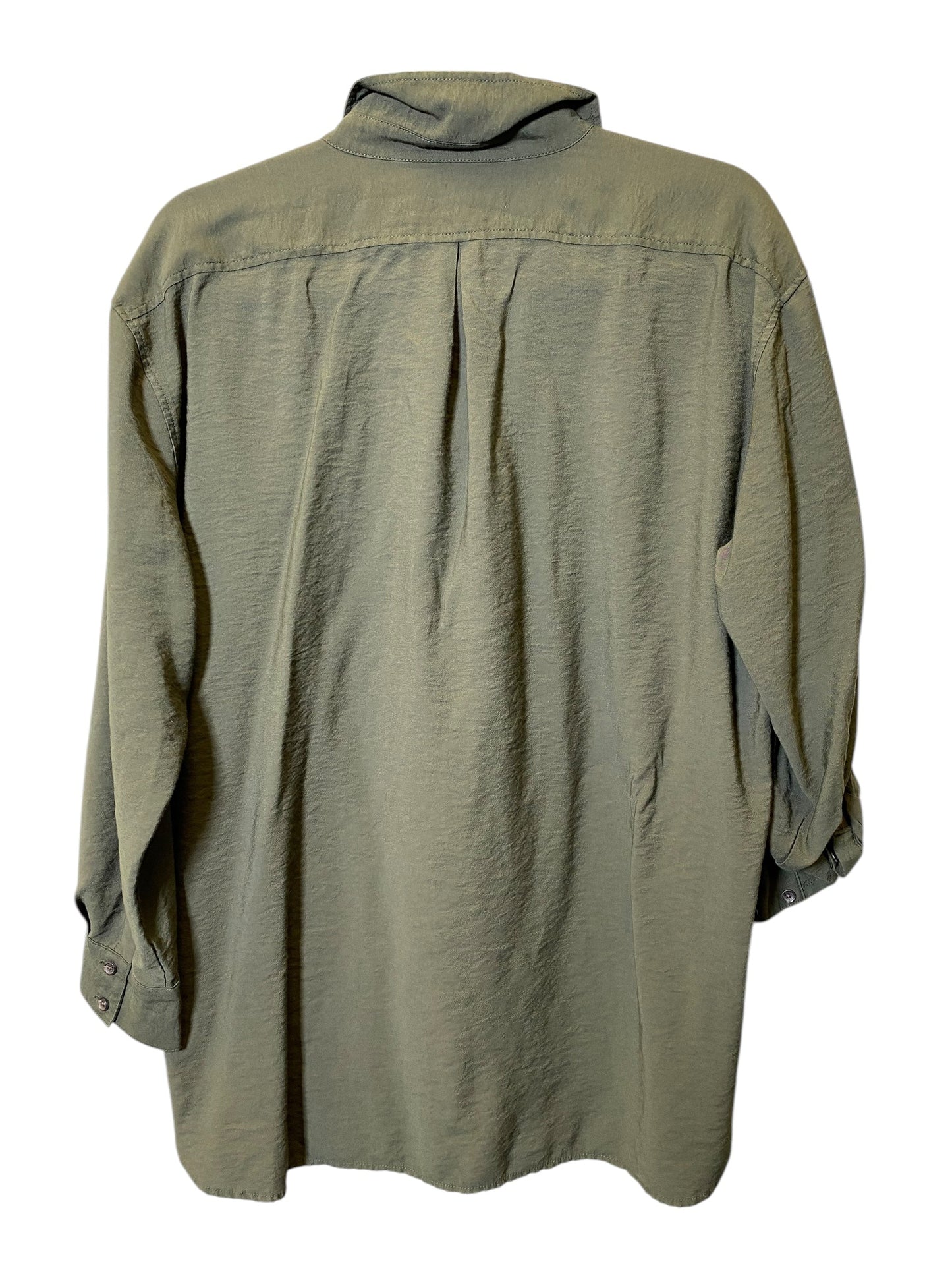 Blouse Long Sleeve By Banana Republic In Green, Size: M