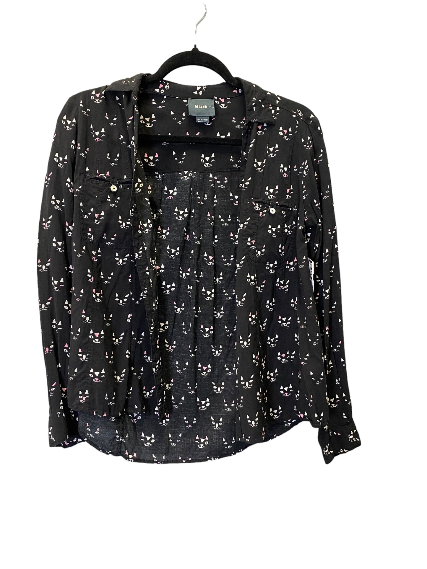 Black Blouse Long Sleeve Maeve, Size S