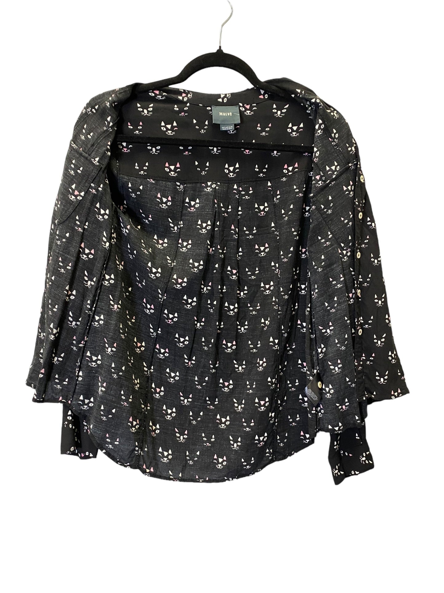 Black Blouse Long Sleeve Maeve, Size S