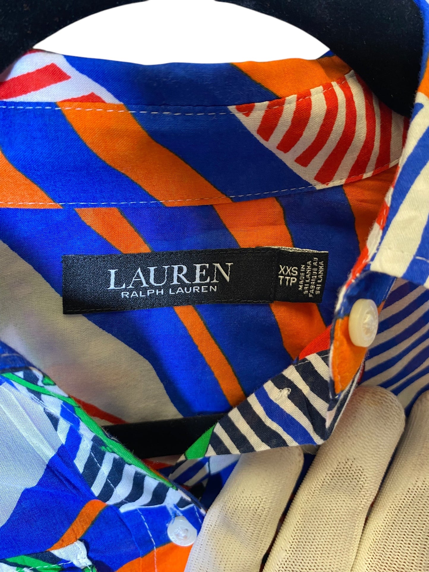 Blouse Long Sleeve By Lauren By Ralph Lauren In Multi-colored, Size: Xs