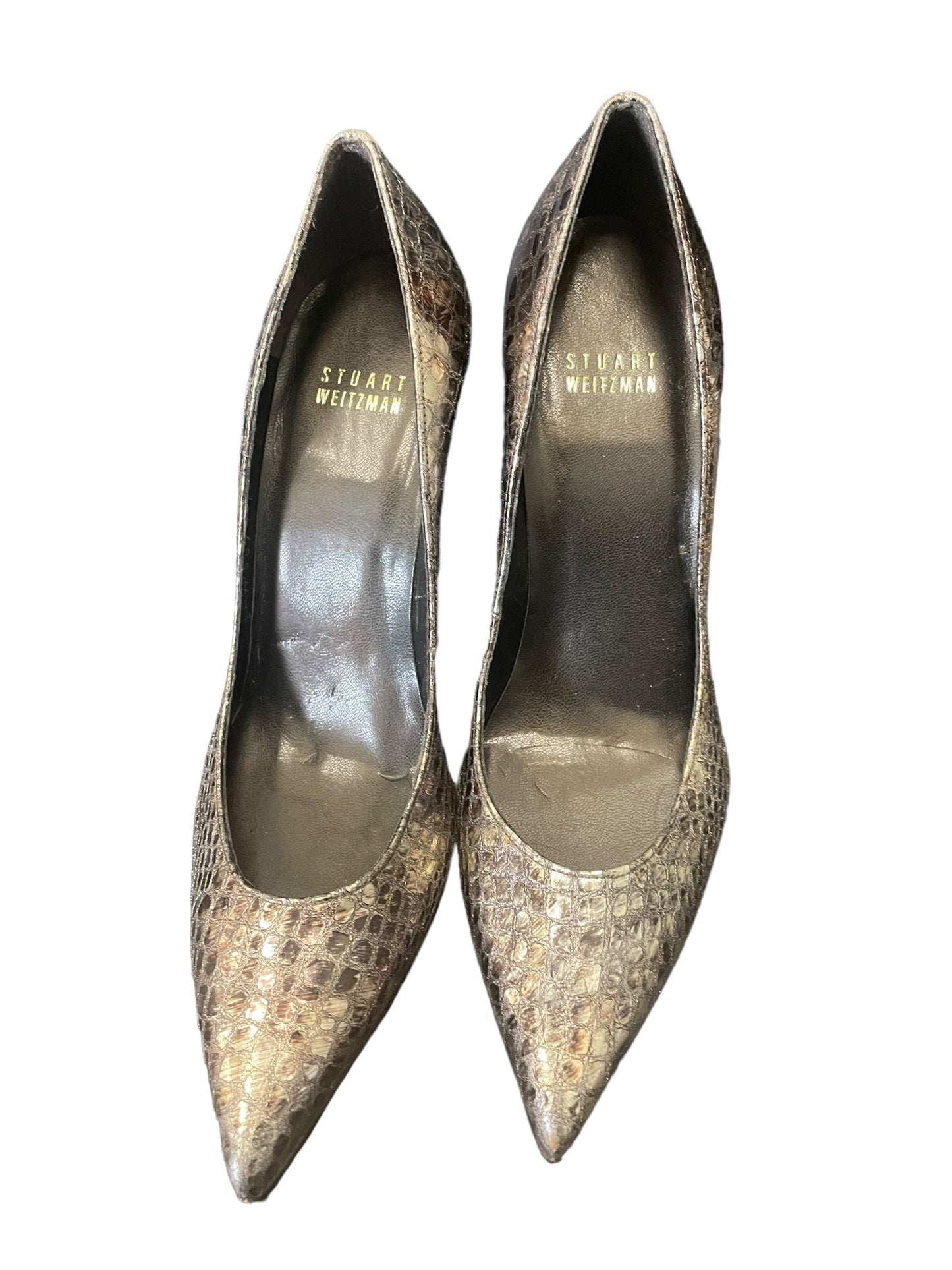 Snakeskin Print Shoes Designer Stuart Weitzman, Size 7