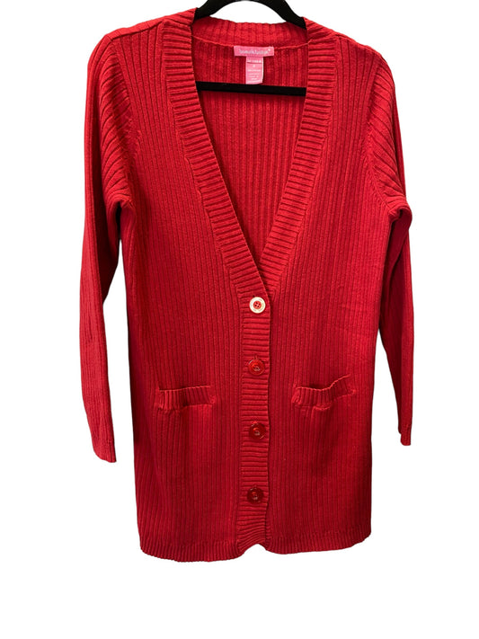 Red Sweater Cardigan Woman Within, Size S