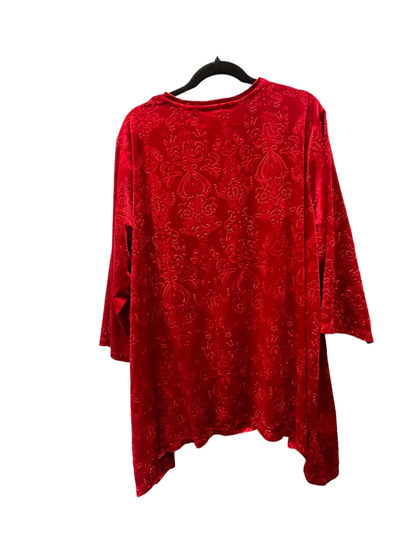 Top 3/4 Sleeve By Catherines In Red, Size: 3x