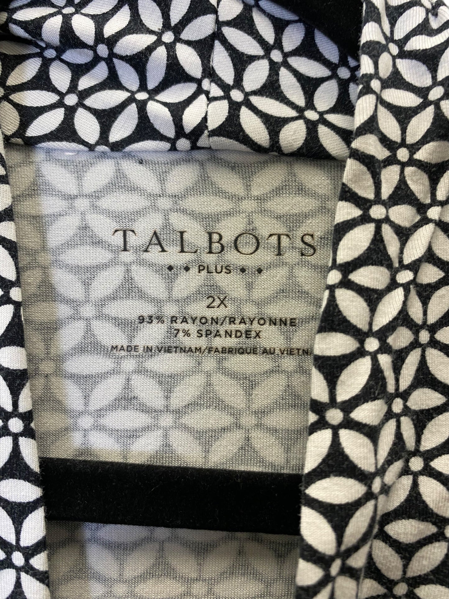 Top Long Sleeve By Talbots In Black & White, Size: 2x