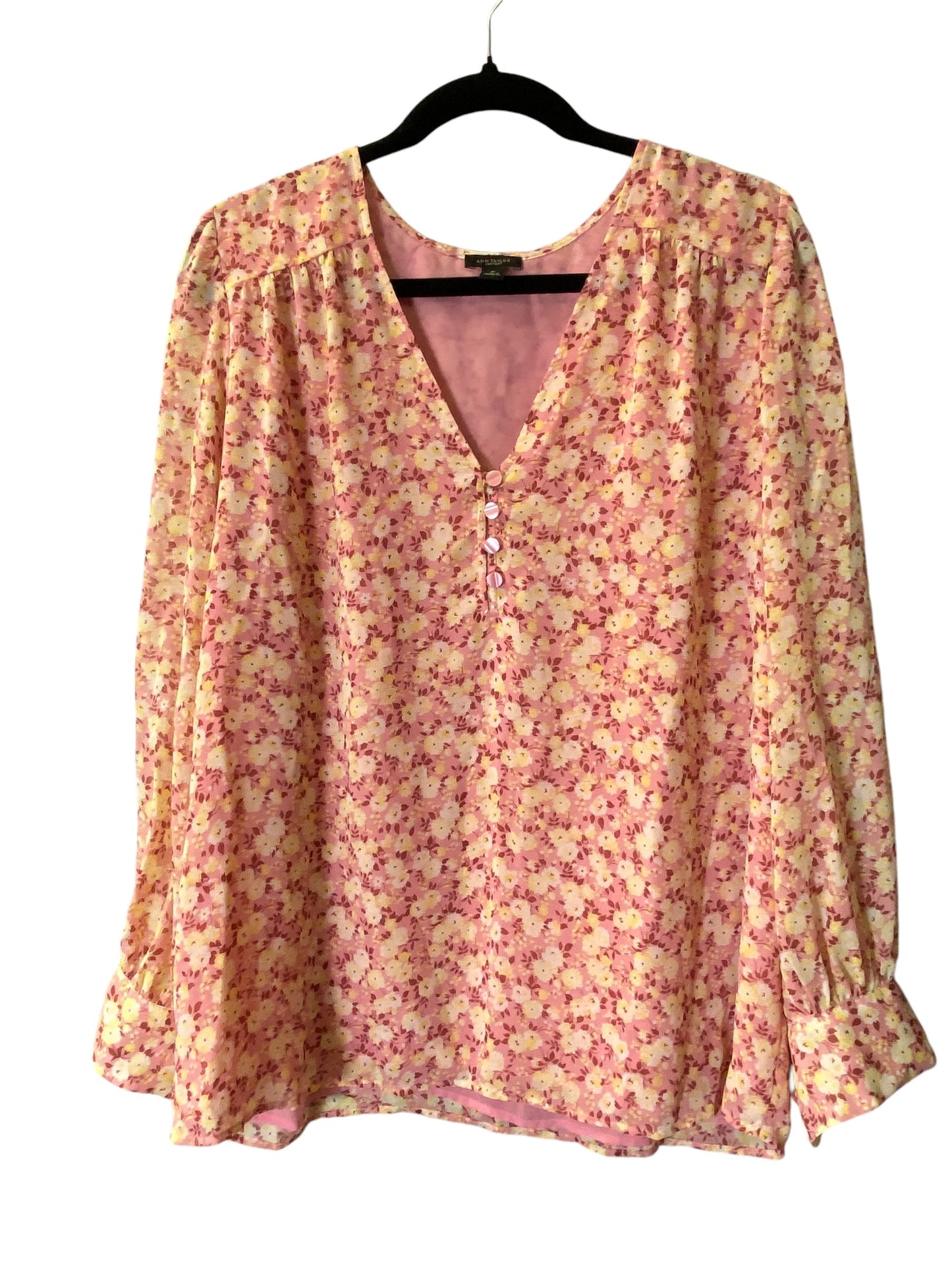 Top Long Sleeve By Ann Taylor In Floral Print, Size: Xl