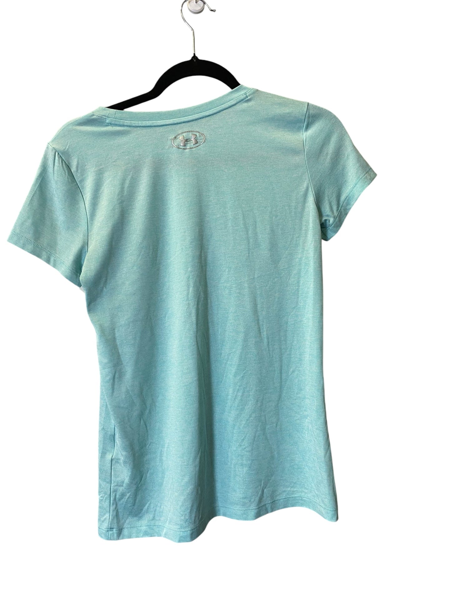 Athletic Top Short Sleeve By Under Armour In Teal, Size: Xs