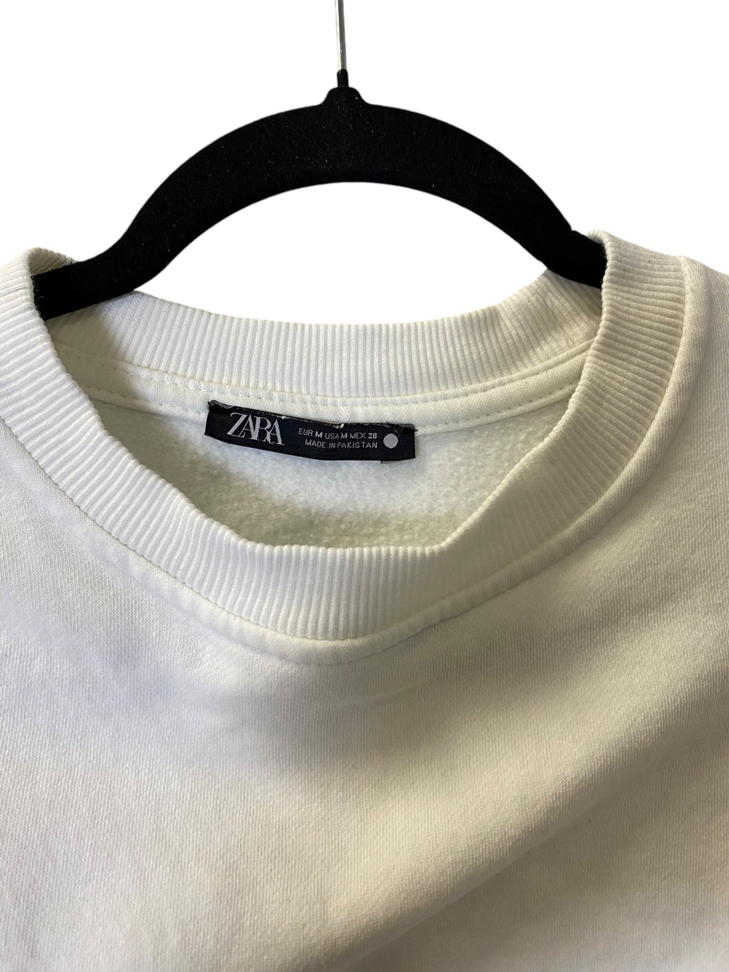 Sweatshirt Crewneck By Zara In White, Size: M