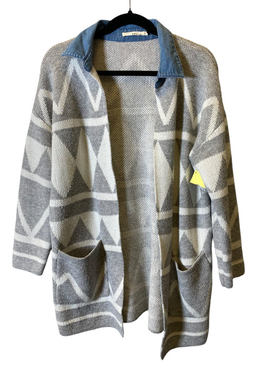 Sweater Cardigan By Ellison In Grey & White, Size: M