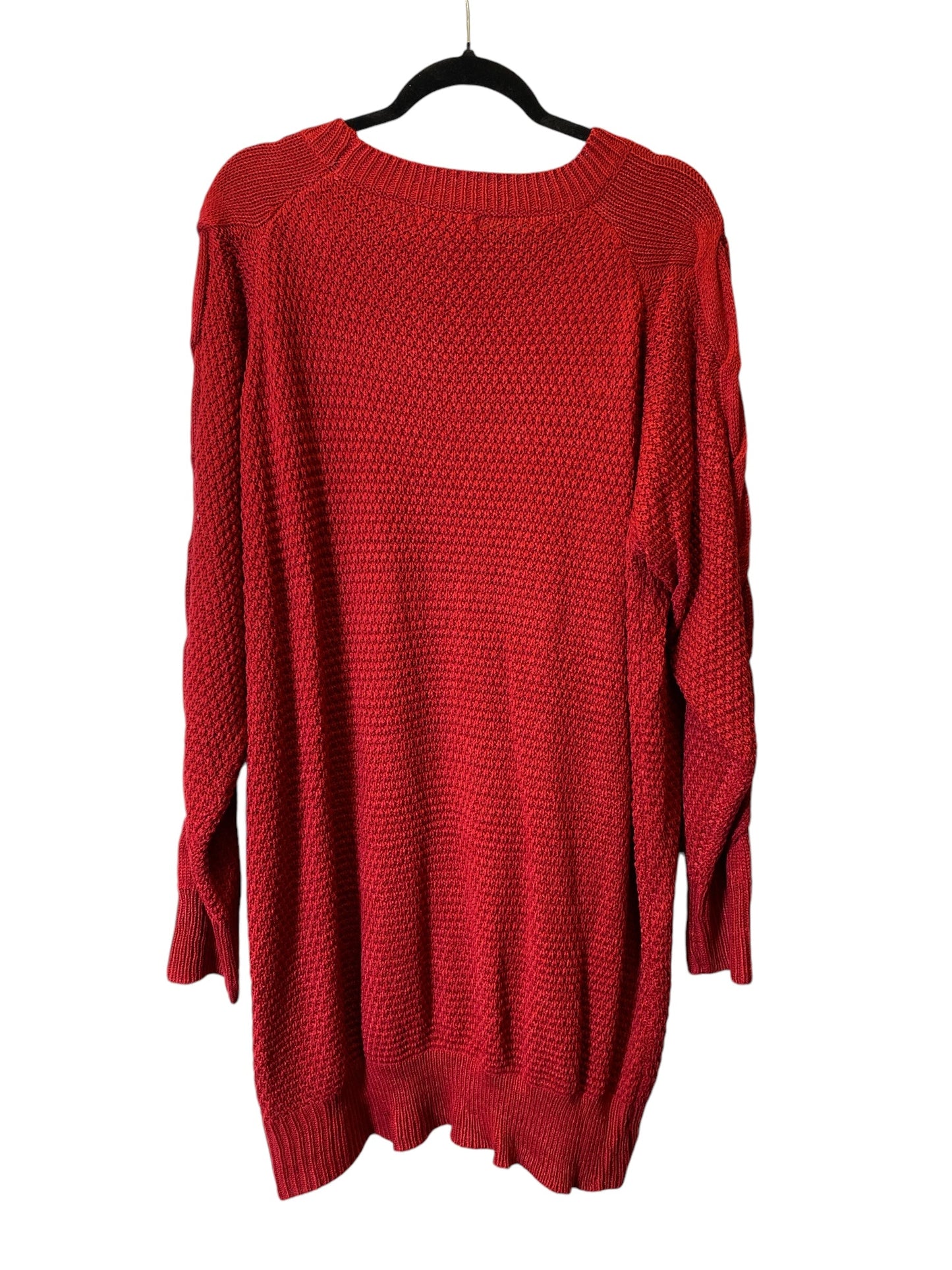 Tunic Long Sleeve By Shein In Red, Size: 3x