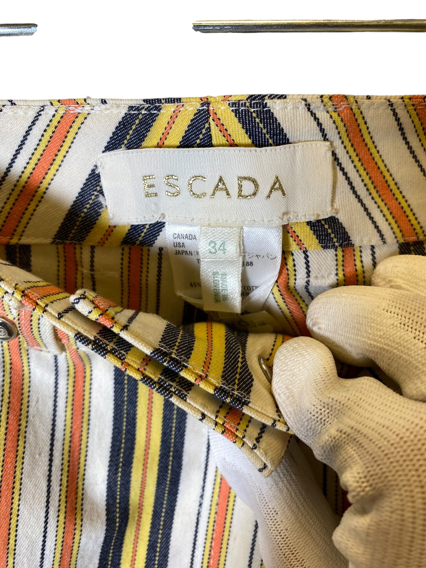 Pants Designer By Escada In Striped Pattern, Size: 4