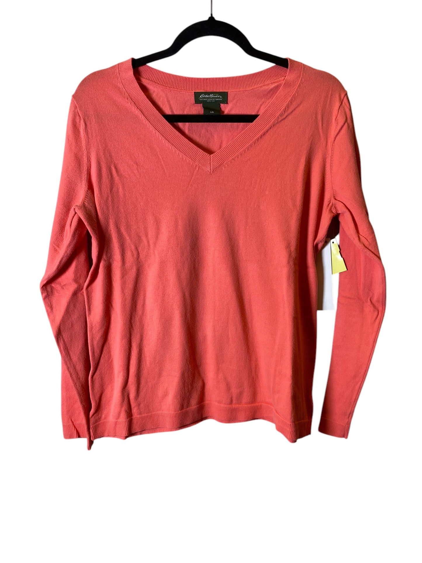 Top Long Sleeve By Eddie Bauer In Pink, Size: L