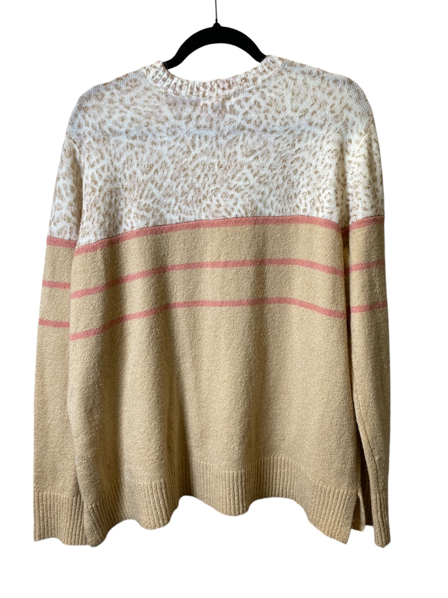 Sweater By Beachlunchlounge In Pink & Tan, Size: Xxl