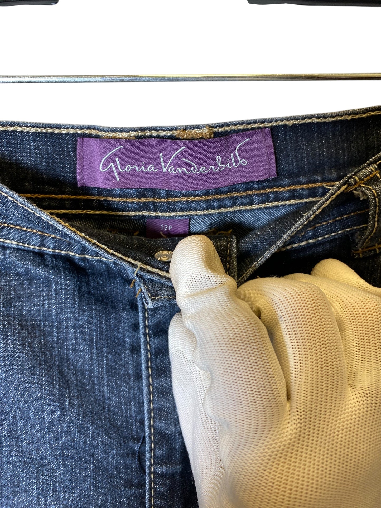 Jeans Straight By Gloria Vanderbilt In Blue Denim, Size: 12