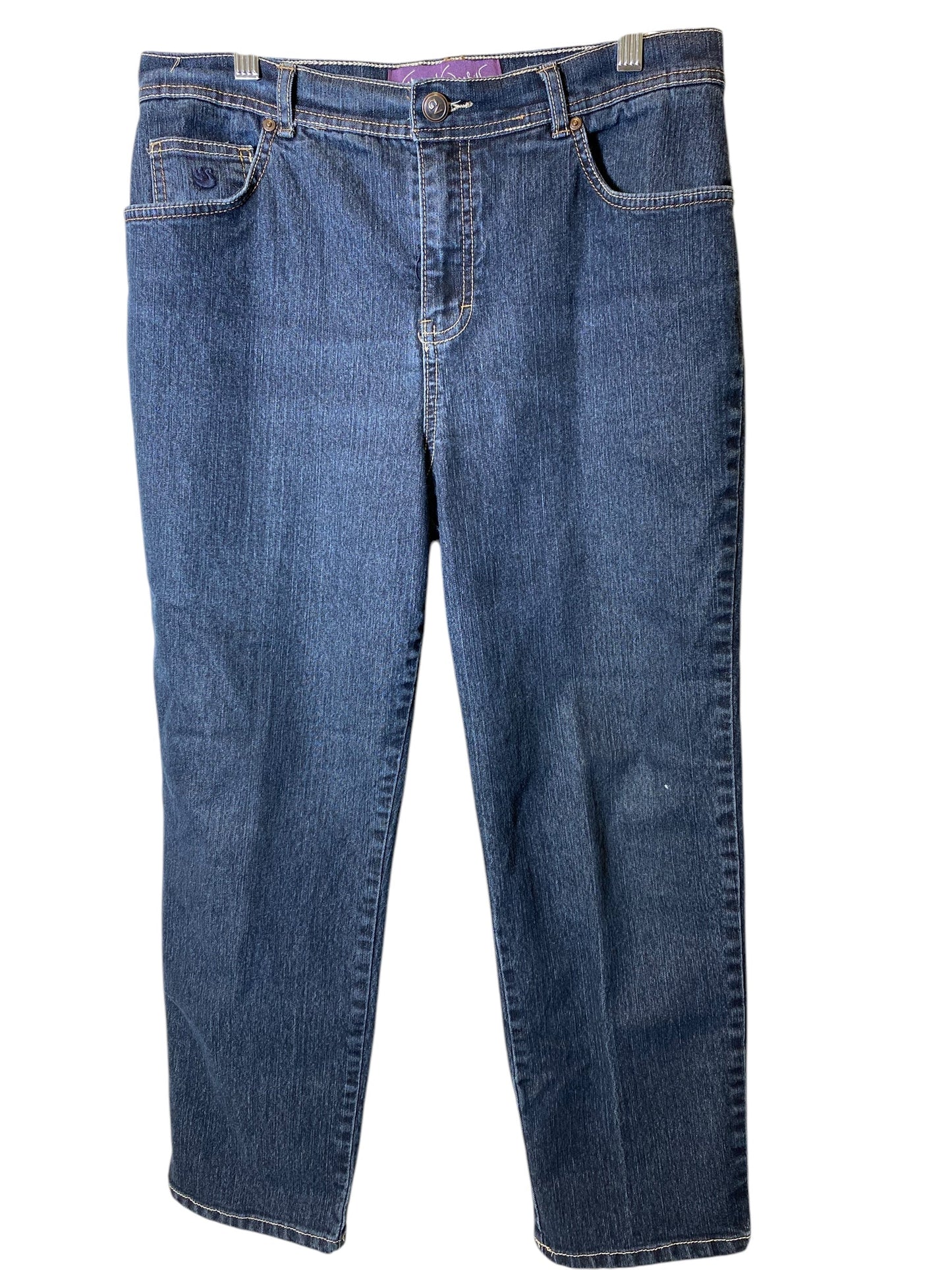 Jeans Straight By Gloria Vanderbilt In Blue Denim, Size: 12