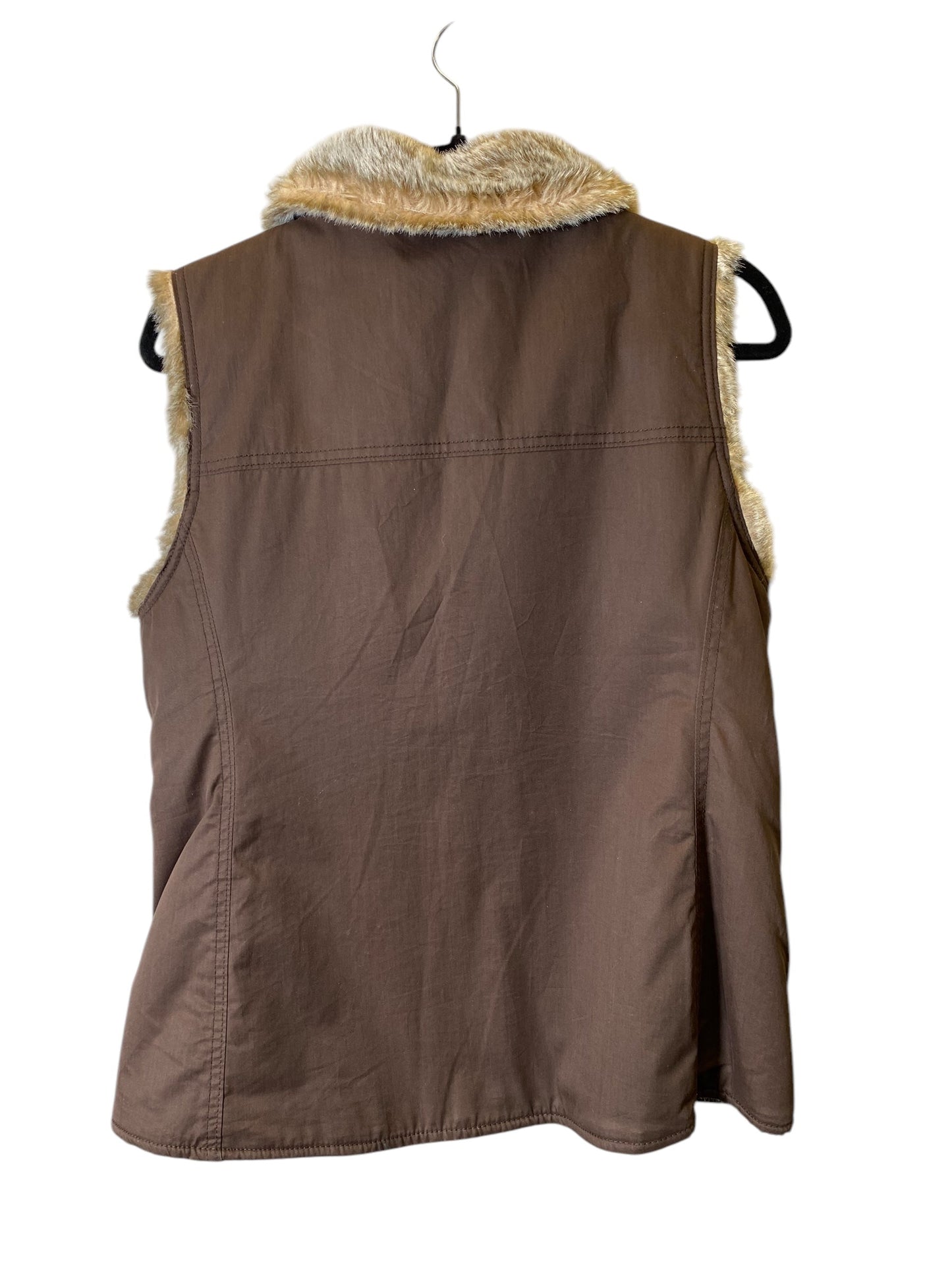 Vest Faux Fur & Sherpa By Gap In Brown, Size: M