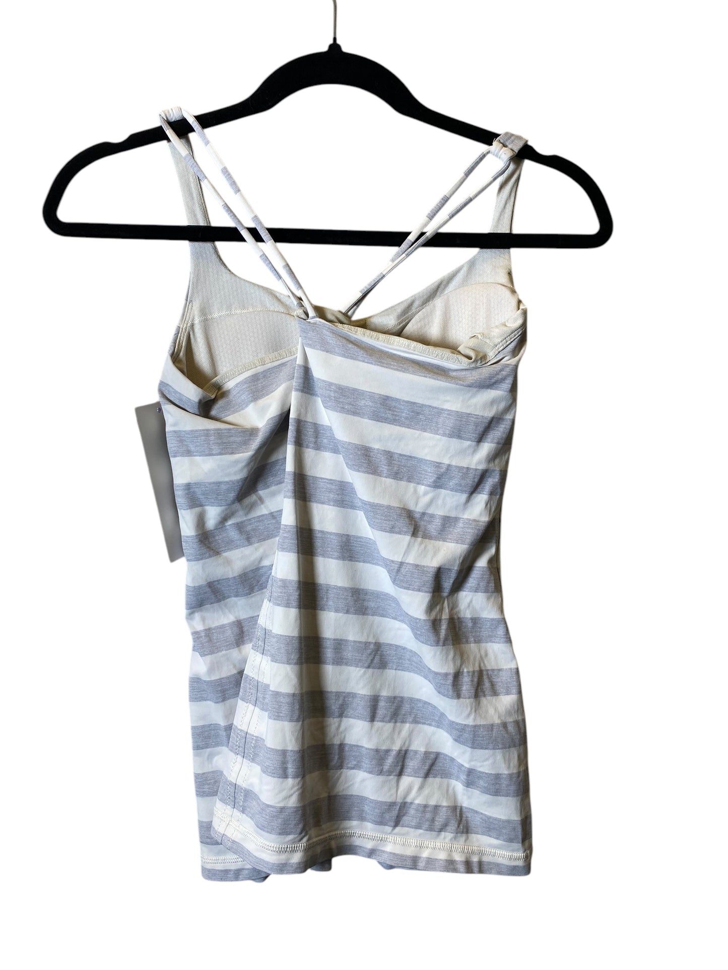 Athletic Tank Top By Lululemon In Grey & White, Size: S