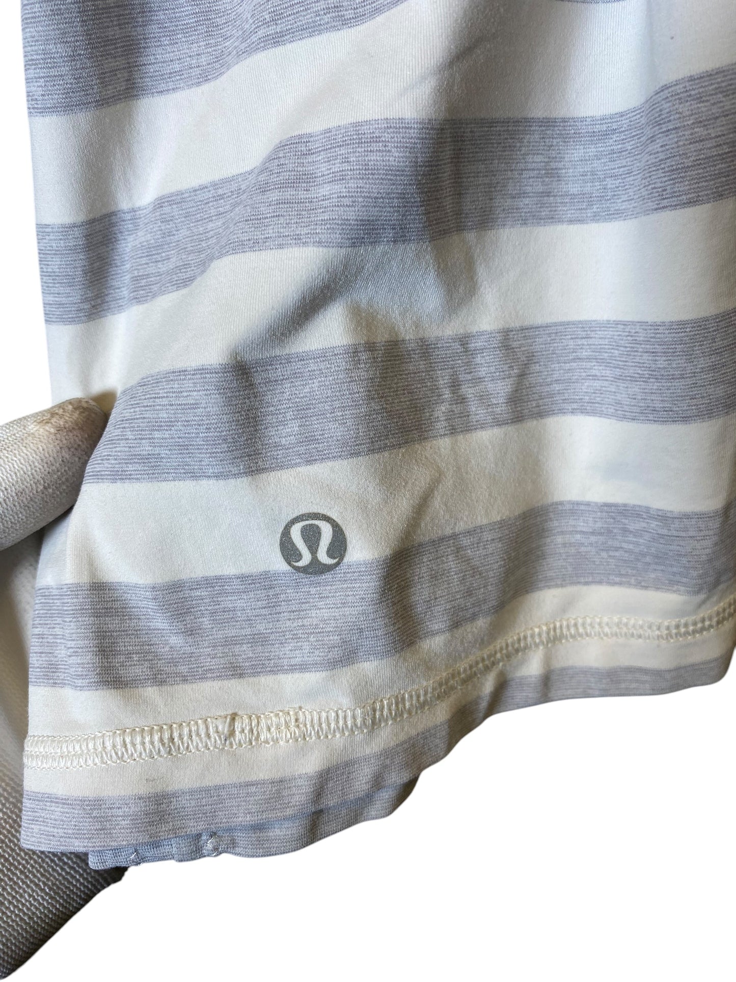 Athletic Tank Top By Lululemon In Grey & White, Size: S