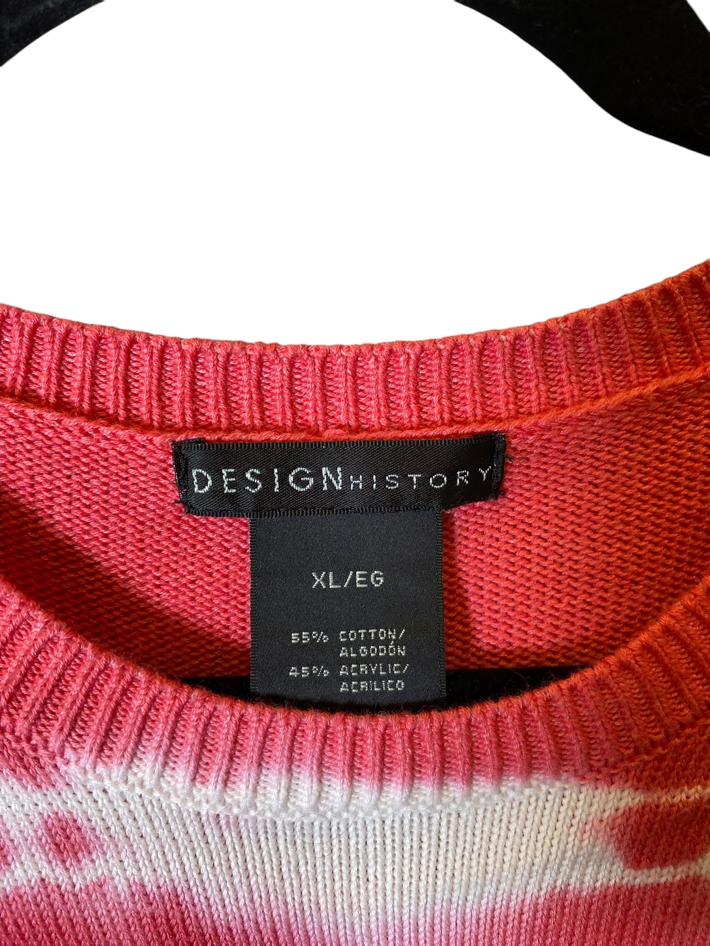 Sweater By Design History In Pink & White, Size: Xl