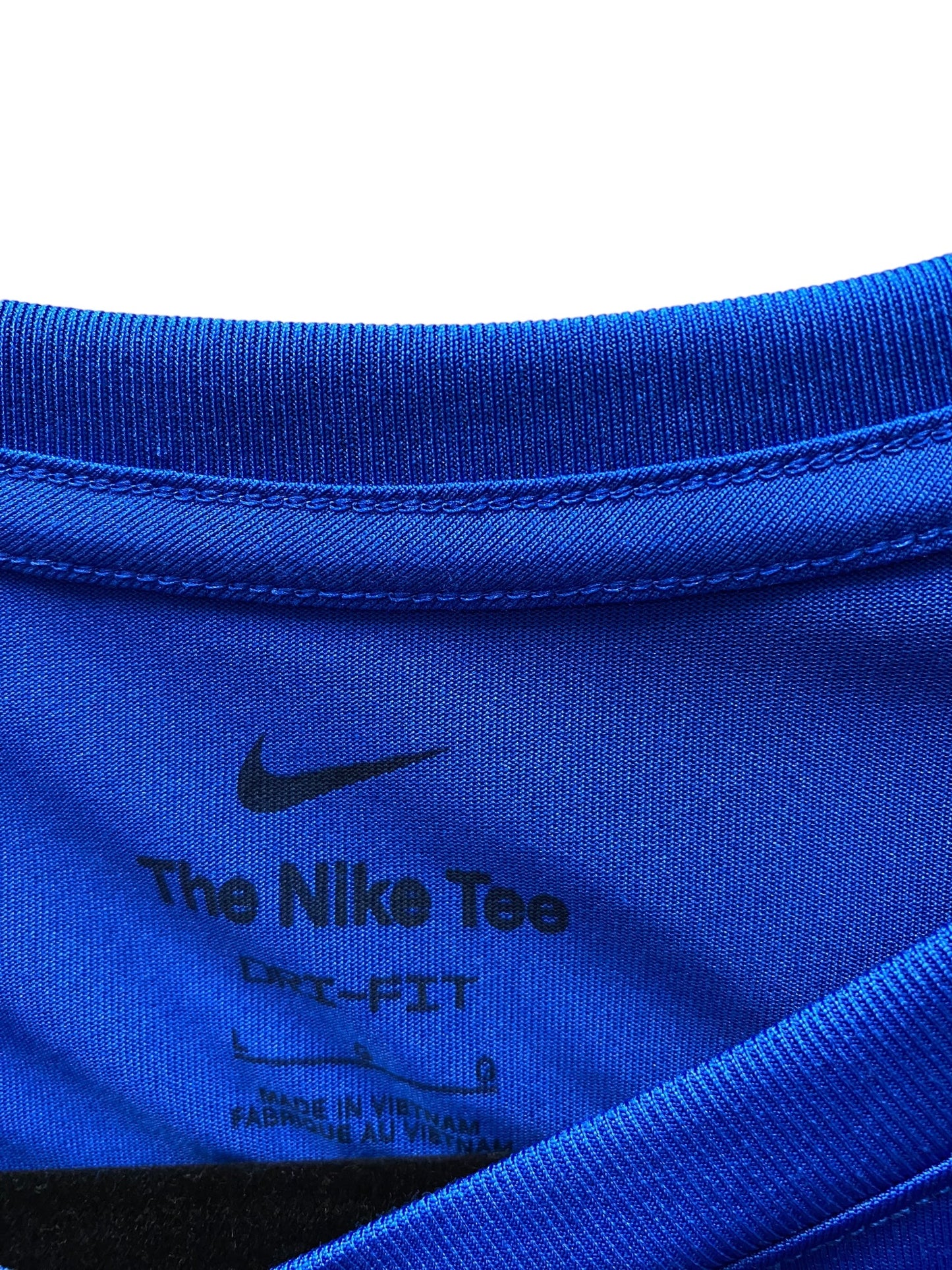 Athletic Top Short Sleeve By Nike In Blue, Size: L