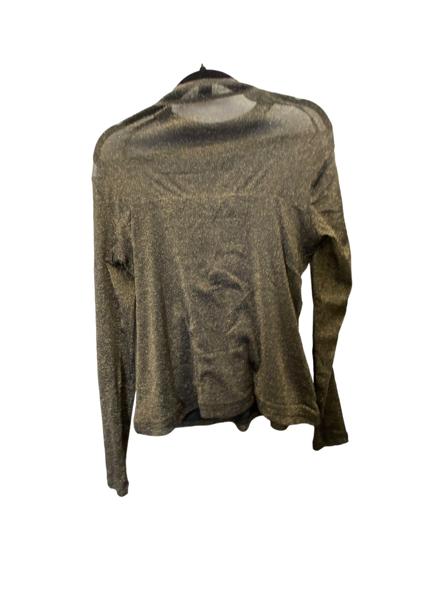 Top Long Sleeve By Banana Republic In Black & Gold, Size: L