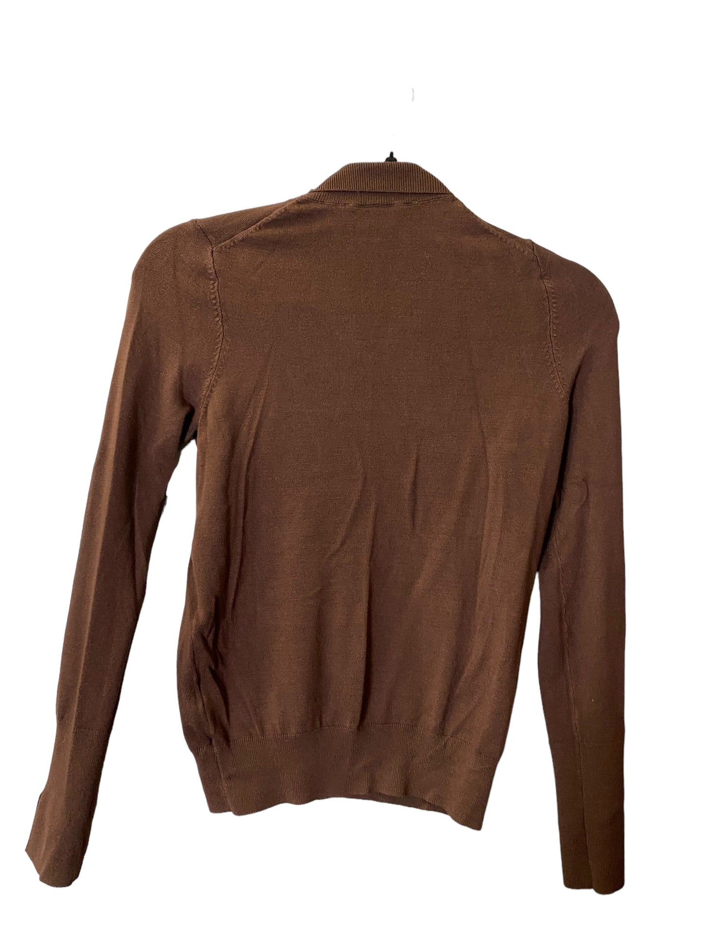 Top Long Sleeve By Zara In Brown, Size: S