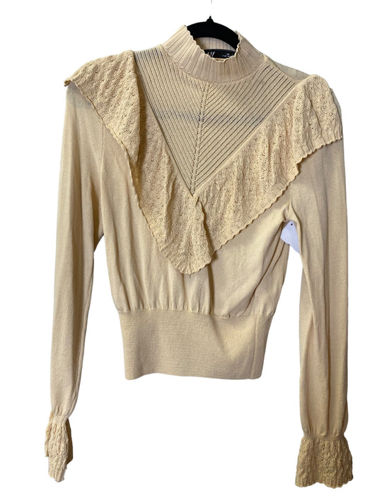 Top Long Sleeve By Zara In Cream, Size: S