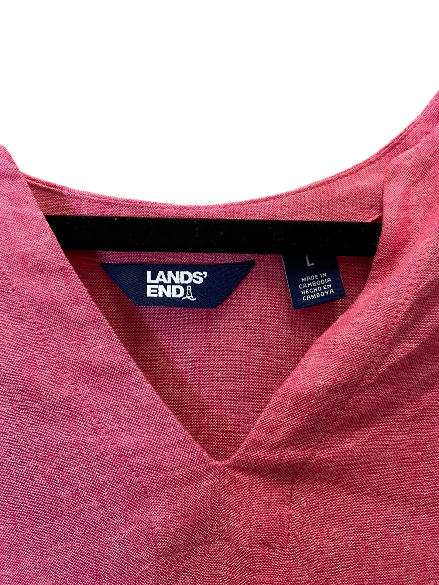 Blouse 3/4 Sleeve By Lands End In Pink, Size: L