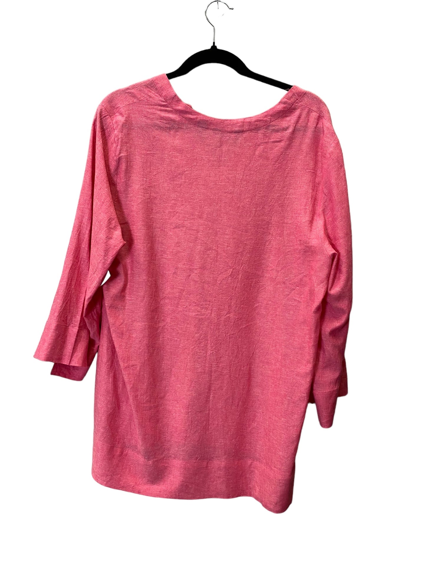 Blouse 3/4 Sleeve By Lands End In Pink, Size: L