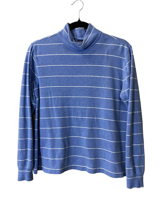 Top Long Sleeve By Lands End In Blue & White, Size: S