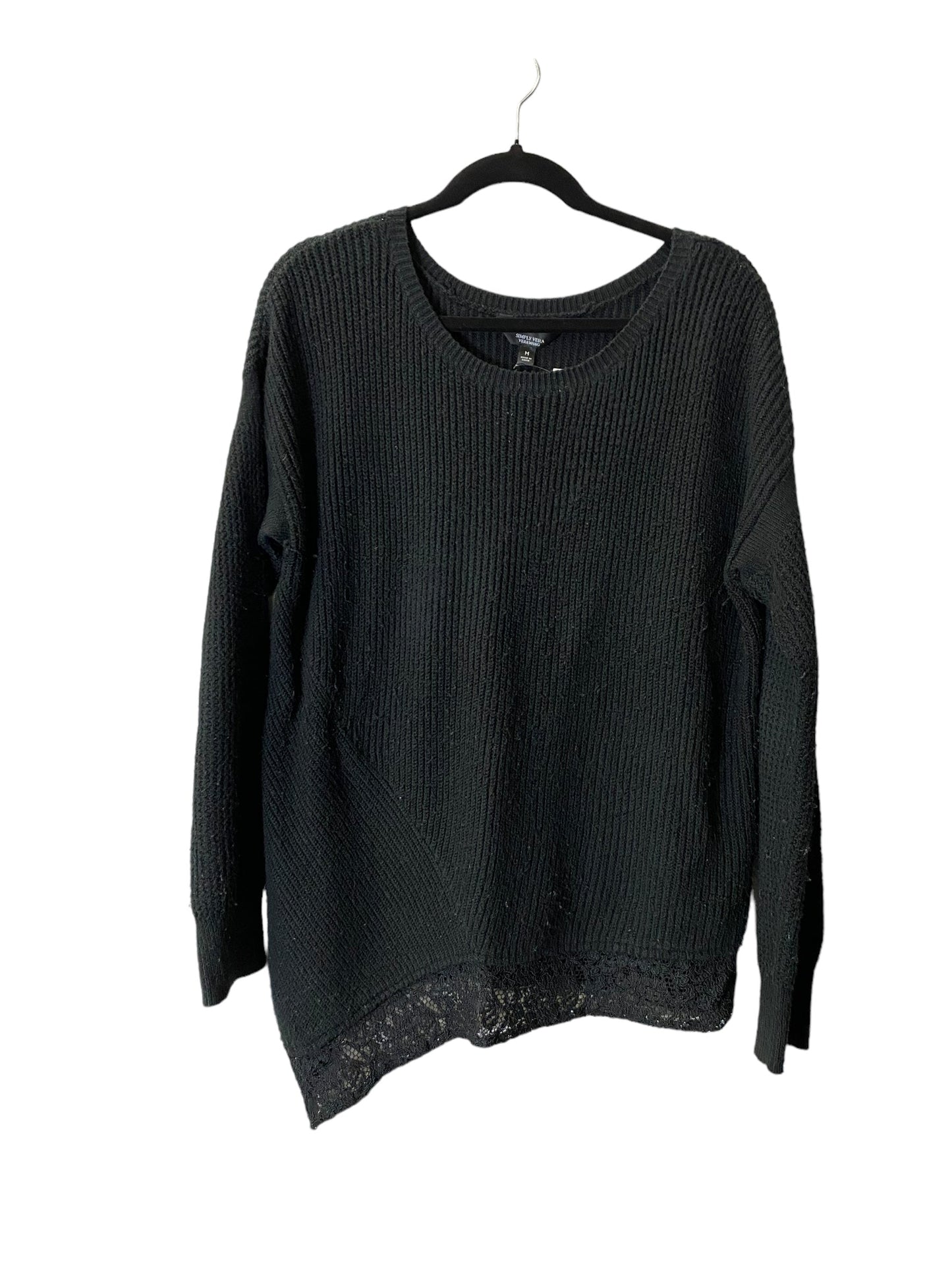 Sweater By Simply Vera In Black, Size: M