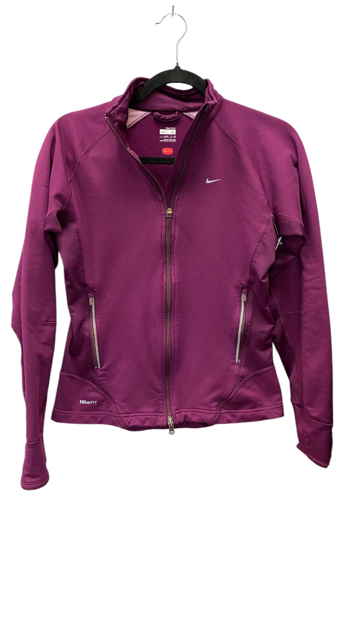 Athletic Jacket By Nike In Purple, Size: S