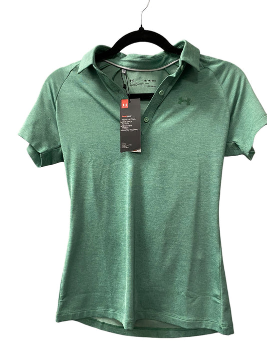 Athletic Top Short Sleeve By Under Armour In Green, Size: Xs