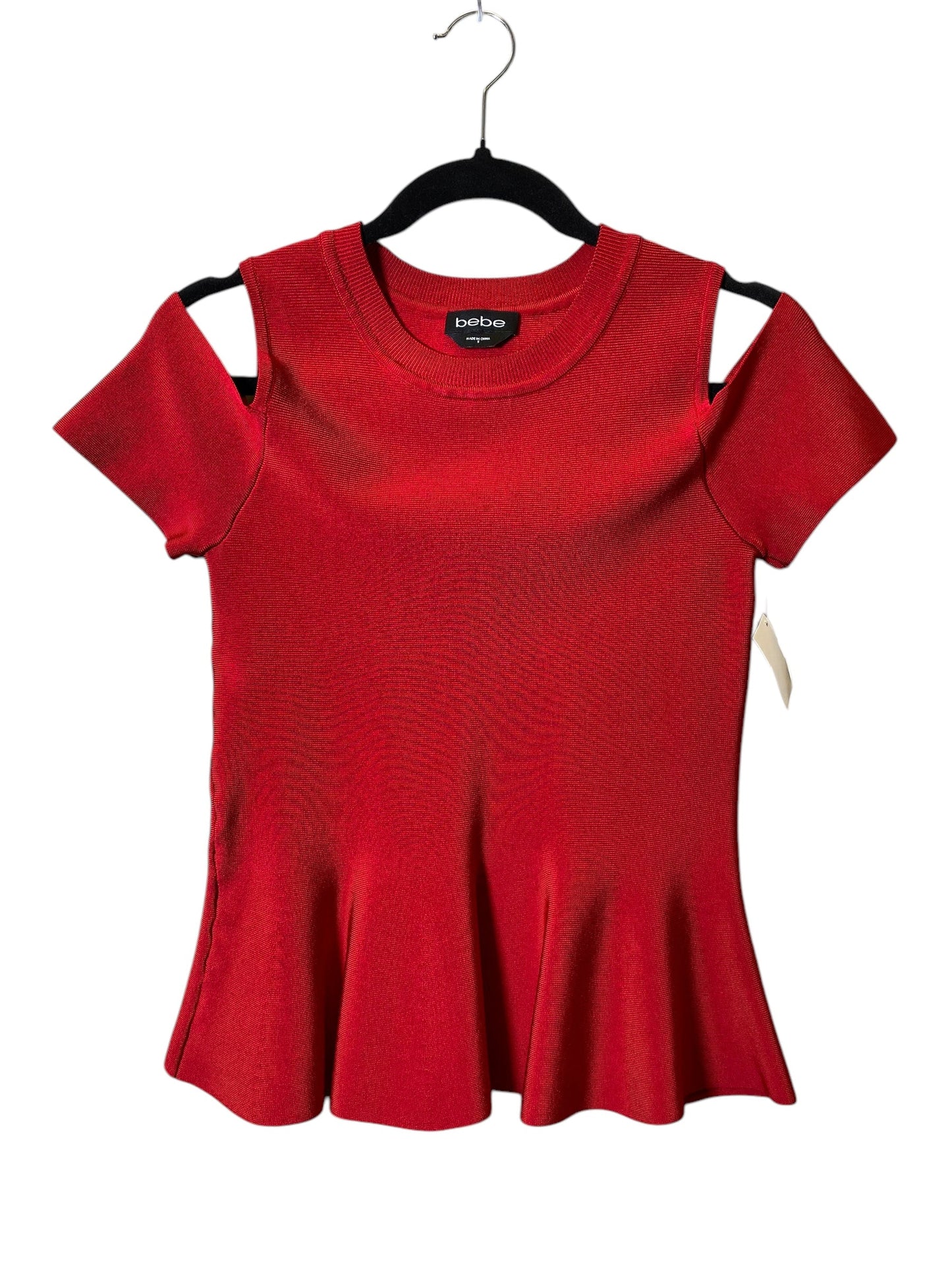 Blouse Short Sleeve By Bebe In Red, Size: S