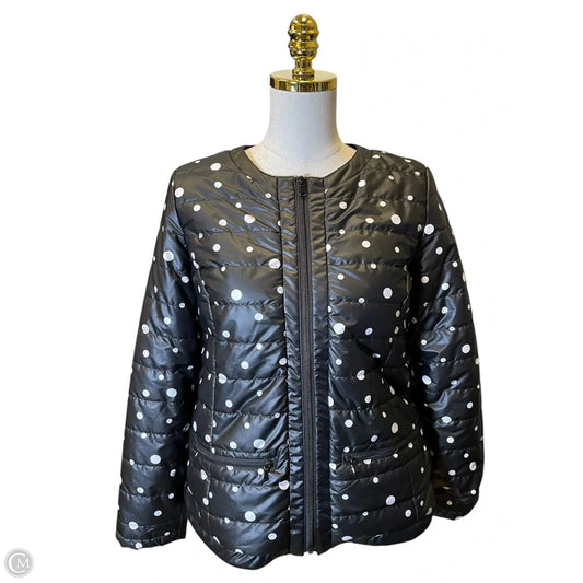 Jacket Puffer & Quilted By Chicos In Polkadot Pattern, Size: S