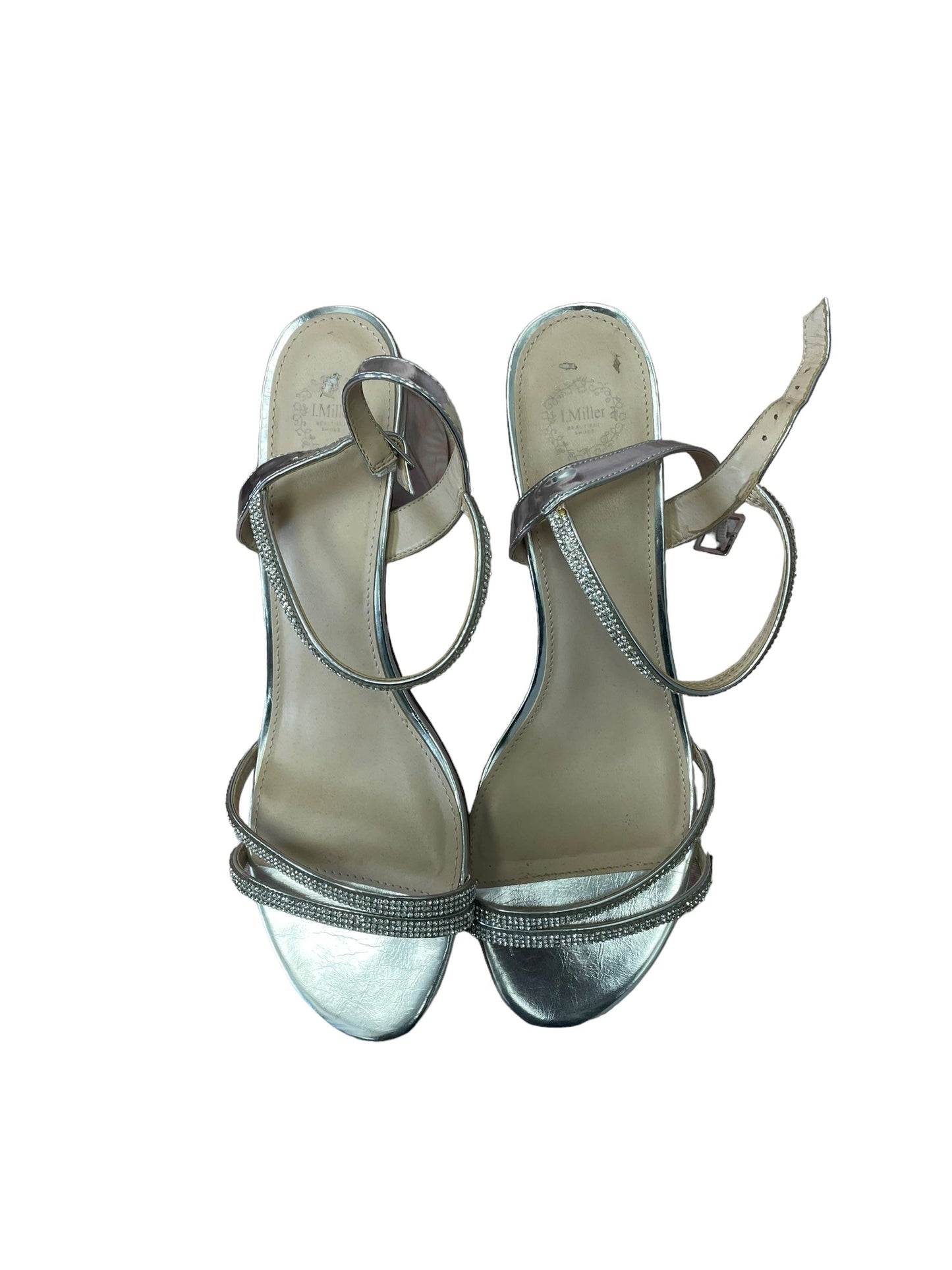 Silver Sandals Heels Block Clothes Mentor, Size 11