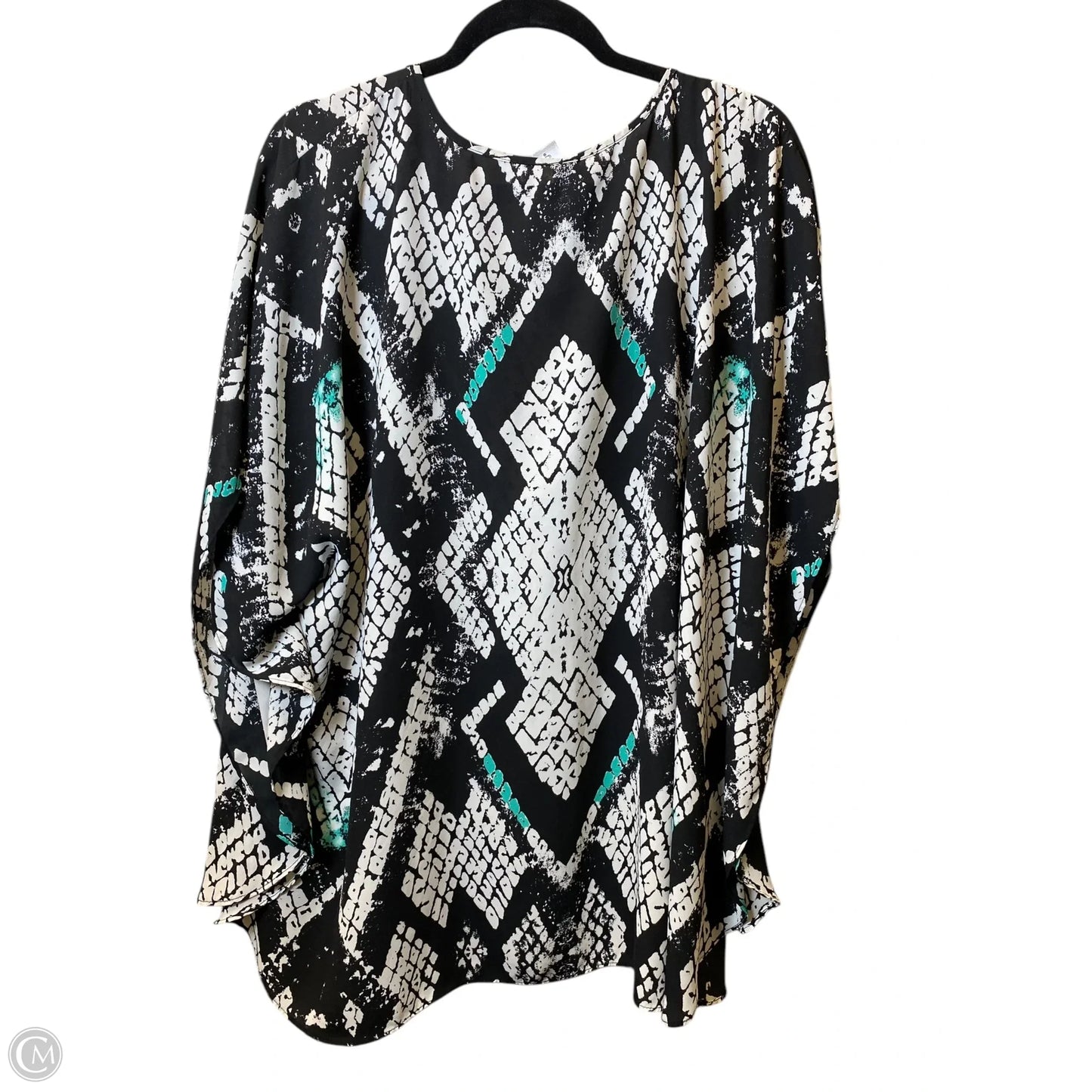 Top Short Sleeve By Pure Energy In Black & White, Size: 2x