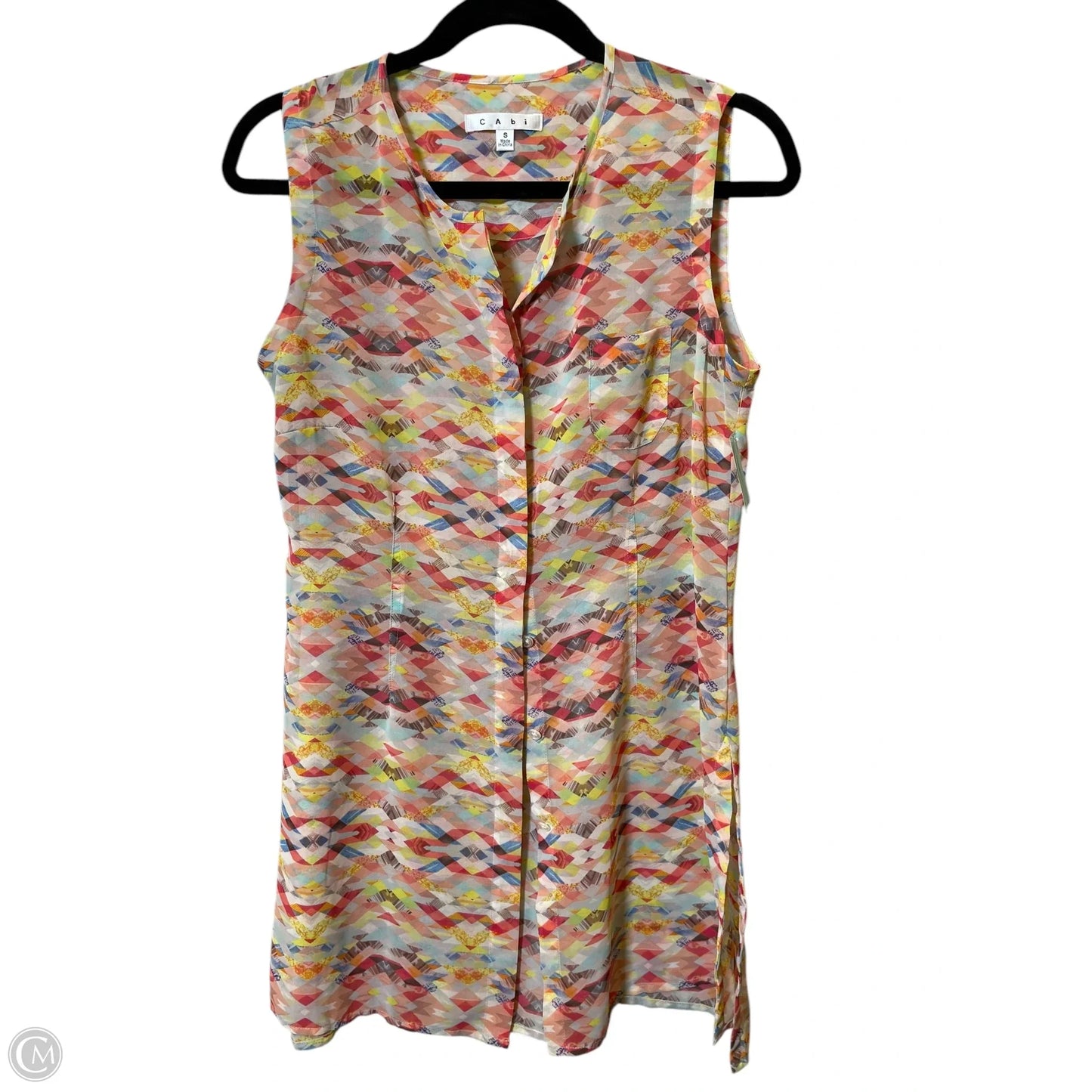 Blouse Sleeveless By Cabi In Multi-colored, Size: S