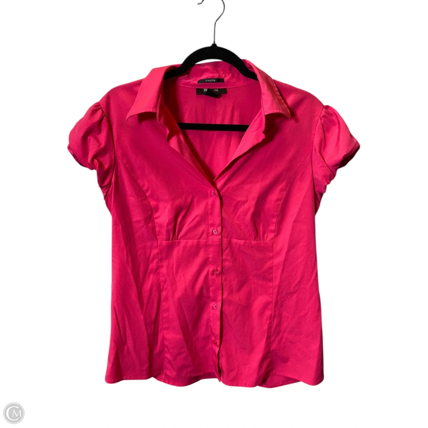 Blouse Short Sleeve By Style And Company In Pink, Size: M