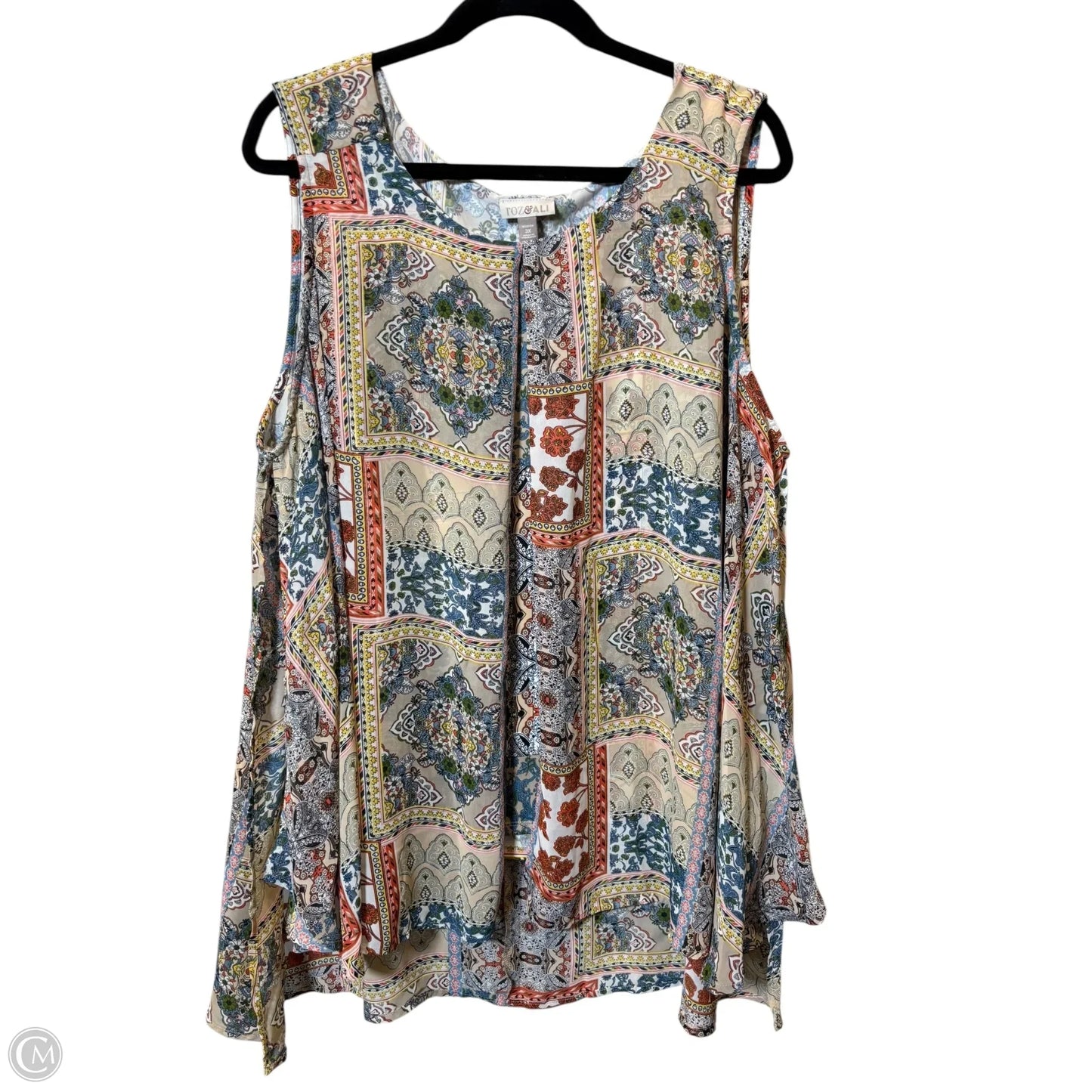 Top Short Sleeve By Roz And Ali In Multi-colored, Size: 3x