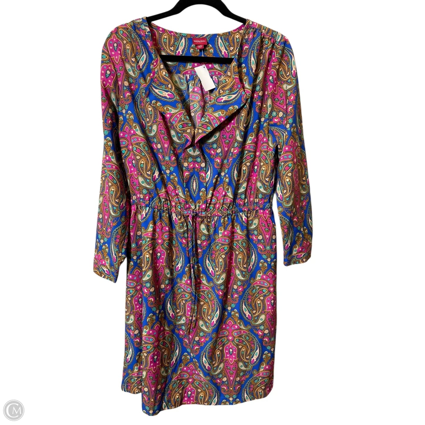 Dress Casual Midi By Merona In Multi-colored, Size: L