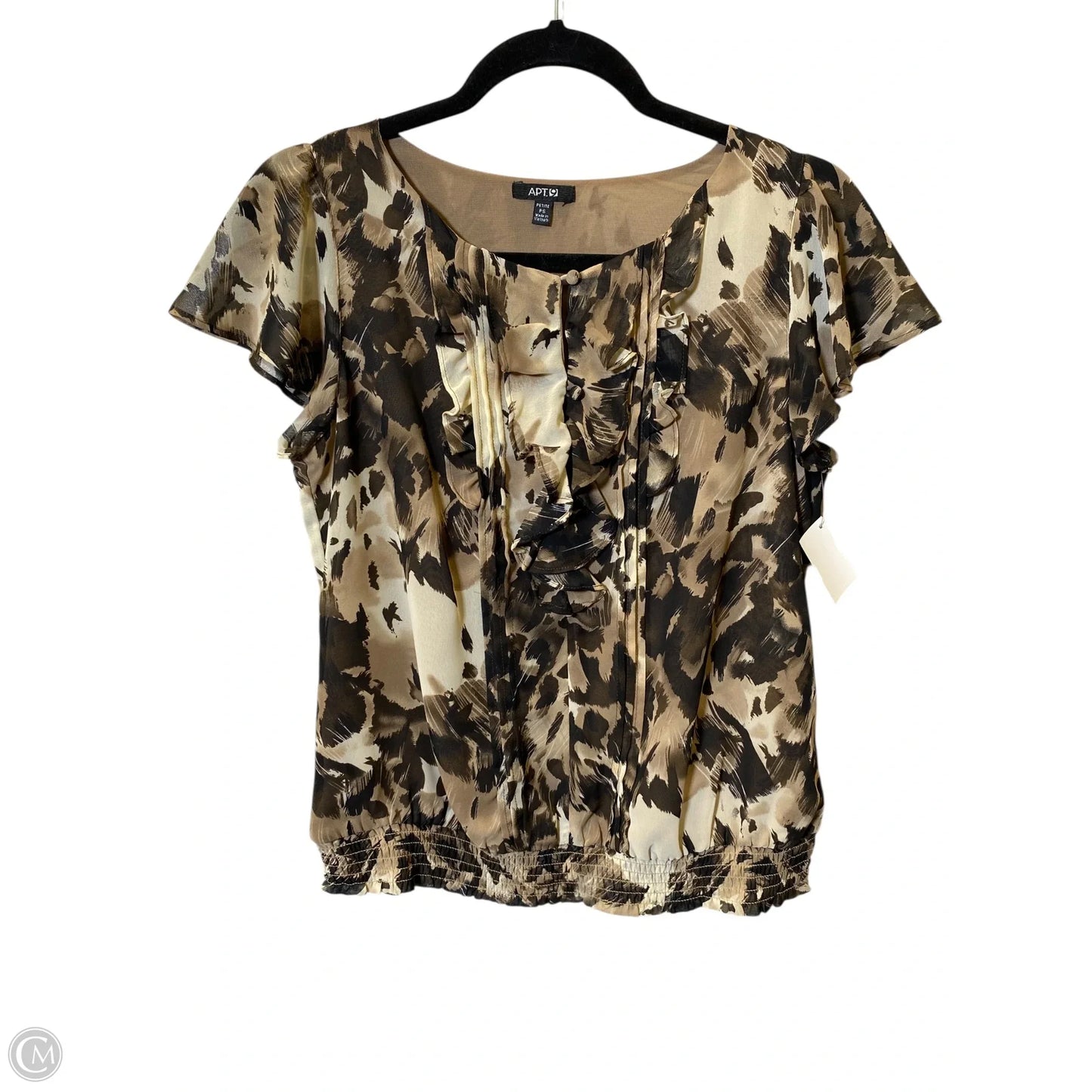 Top Short Sleeve By Apt 9 In Brown, Size: S