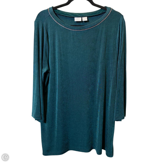 Top Long Sleeve By Chicos In Green, Size: L