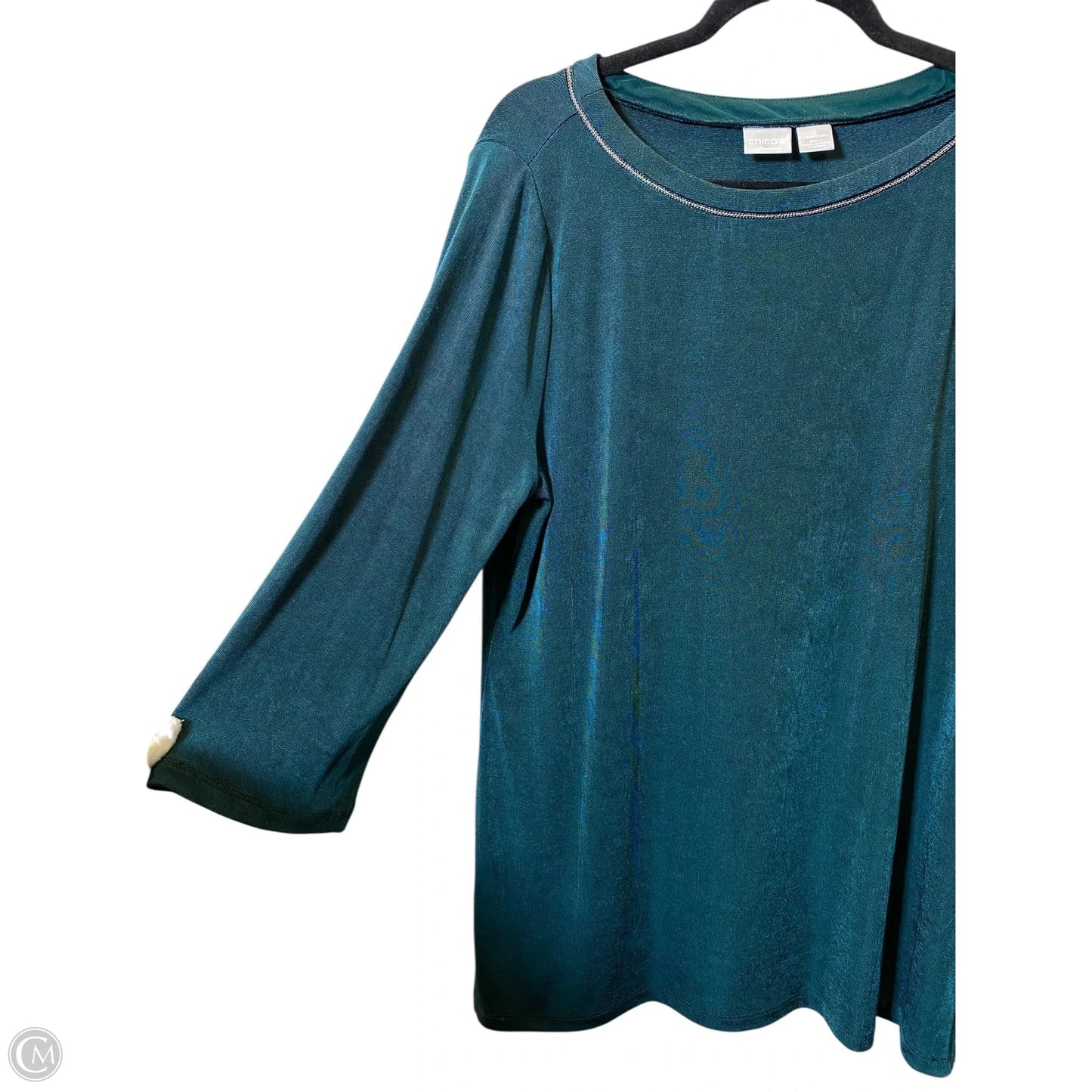 Top Long Sleeve By Chicos In Green, Size: L