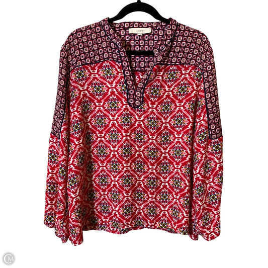 Top Long Sleeve By Loft In Multi-colored, Size: L