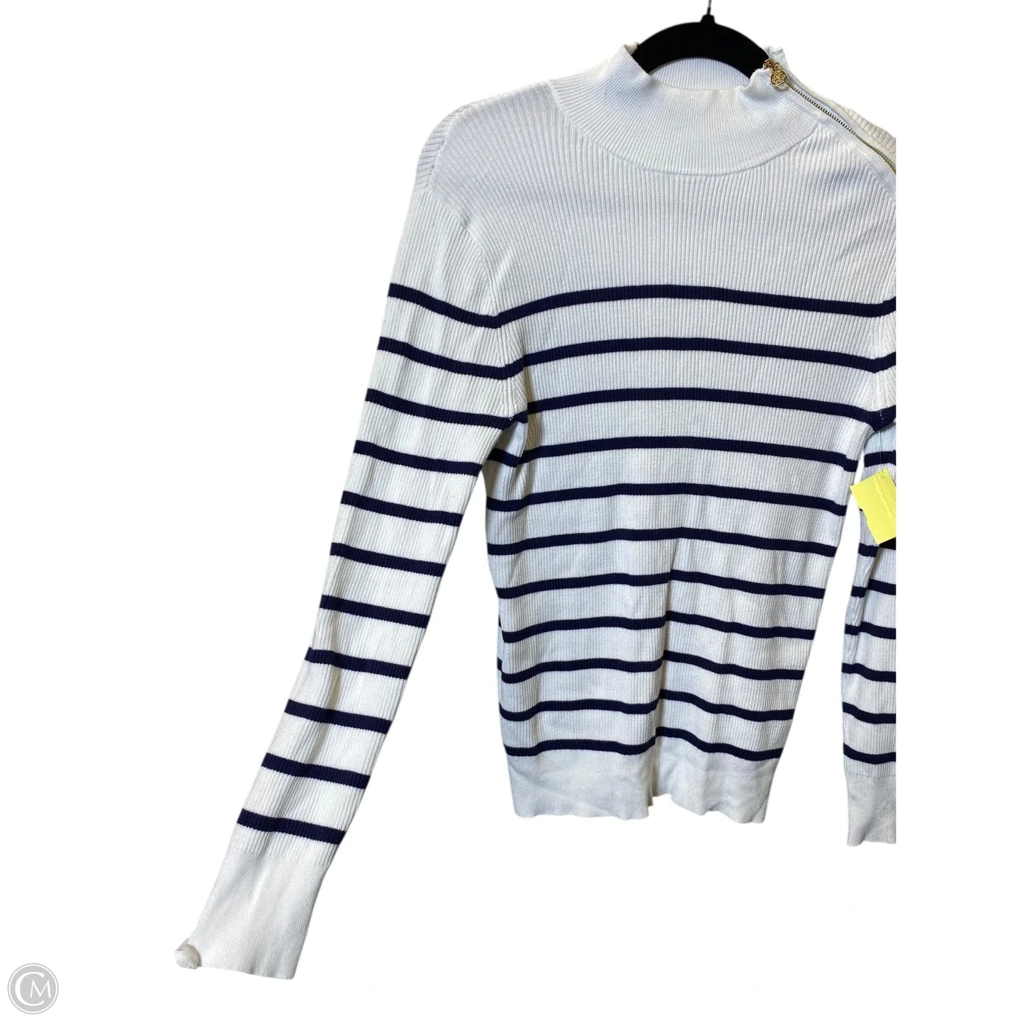Sweater By Anne Klein In Black & White, Size: M