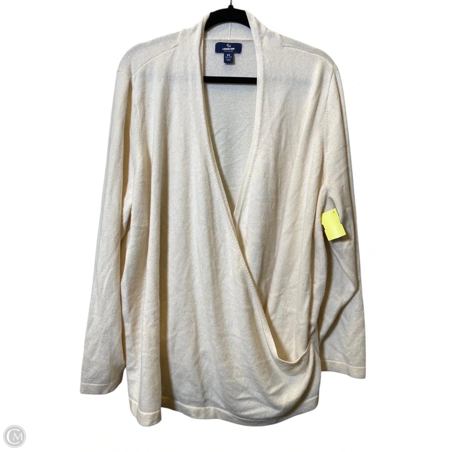 Sweater Cashmere By Lands End In Beige, Size: 3x