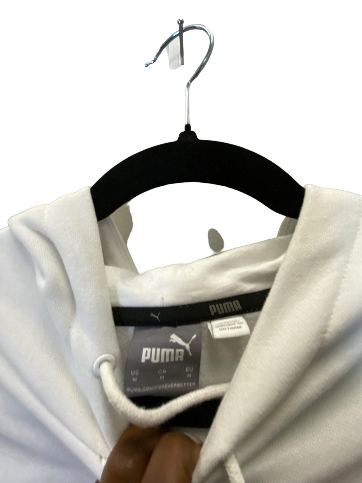 Sweatshirt Hoodie By Puma In White, Size: M