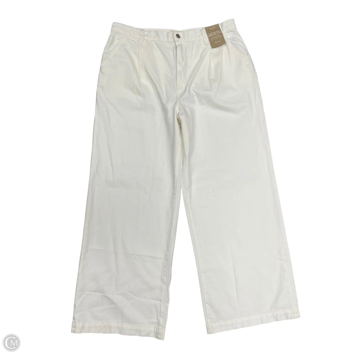Jeans Wide Leg By Madewell In White Denim, Size: 14